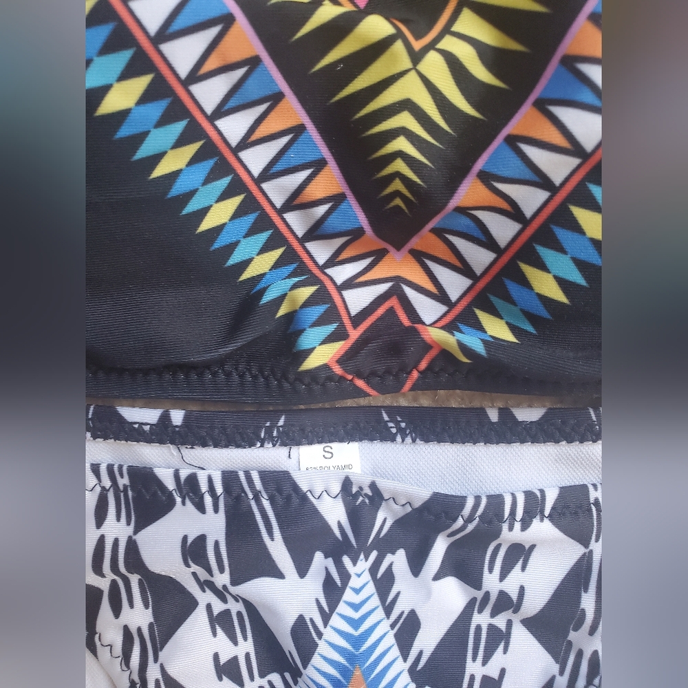Mosaic Tribal Print Halter Bikini - Picture 4 of 4